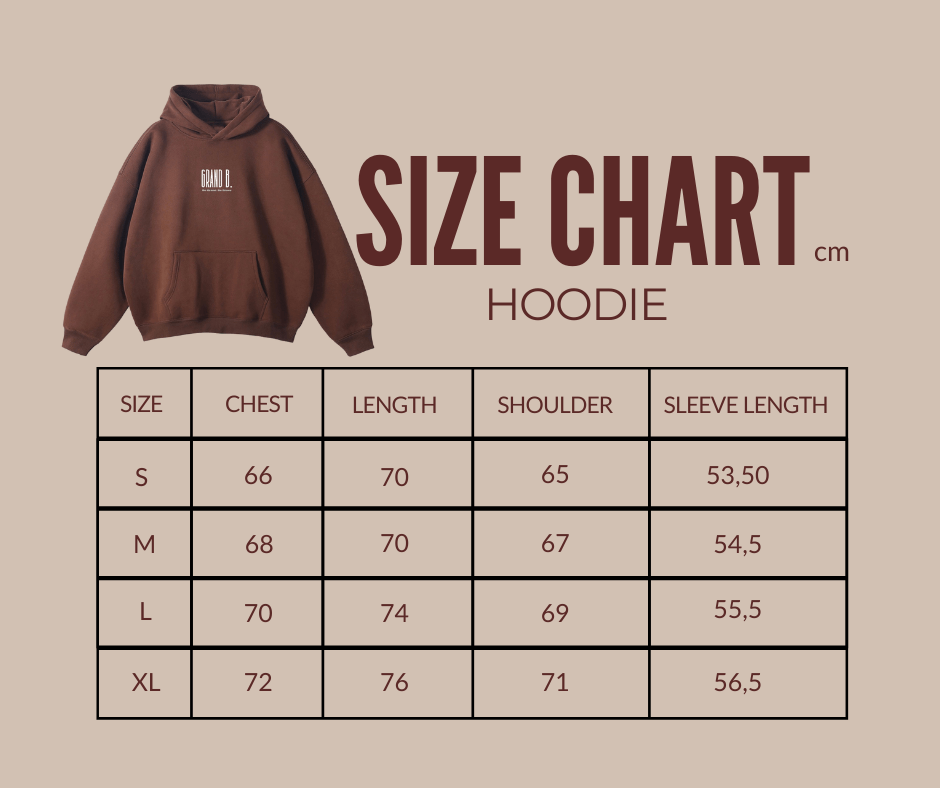 "Be Brave" - Oversize Fleeced Hoodie Coffee Brown. - GRAND B