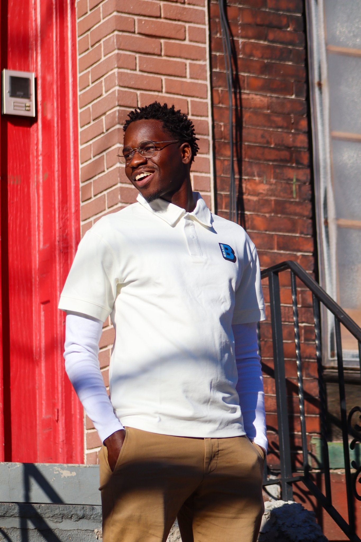 "GRAND B" - Drop Shoulder Short - Sleeve Polo - GRAND B