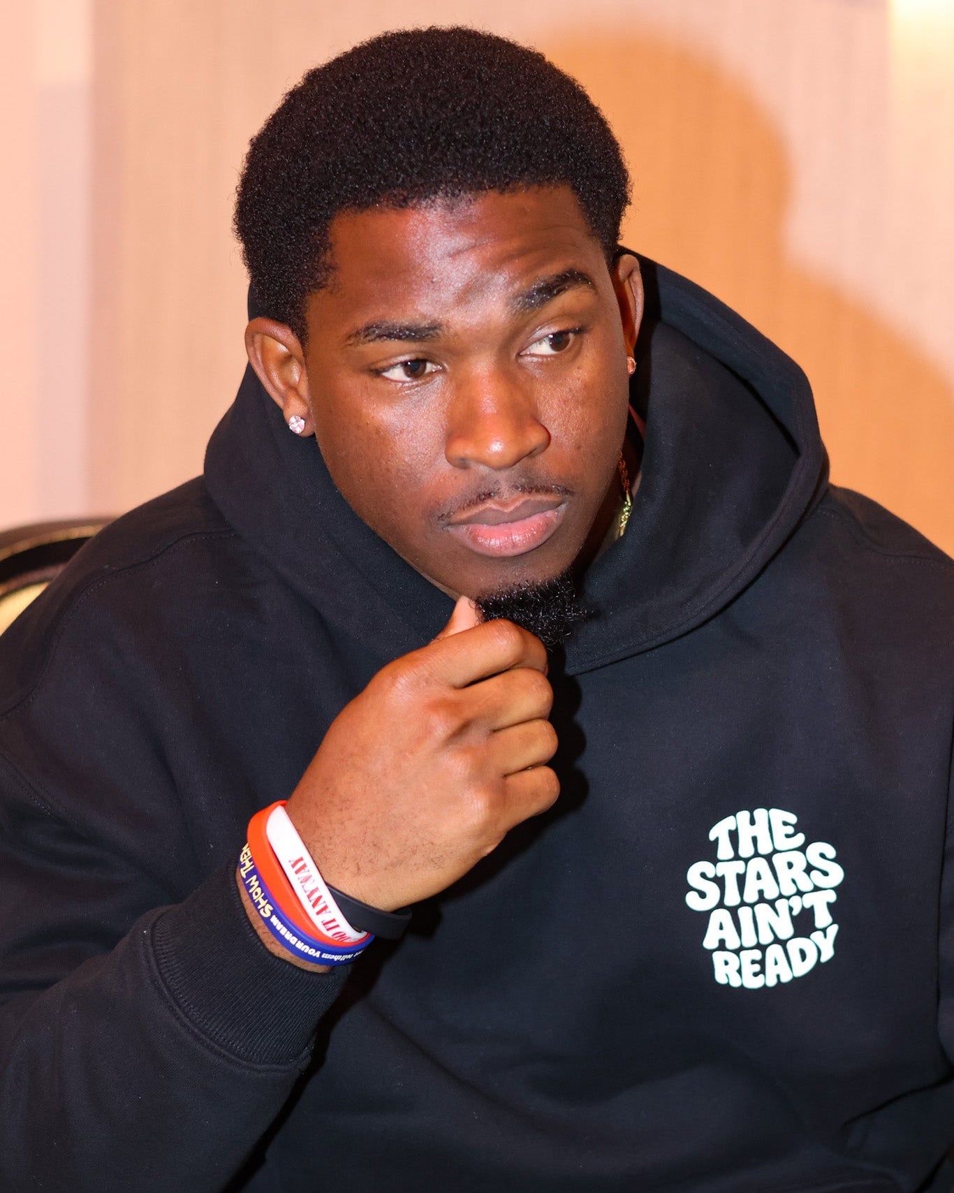 "THE STRS AINT READY."Oversize Fleeced Hoodie. - GRAND B.